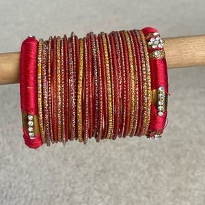 Red and Orange Bangle Set